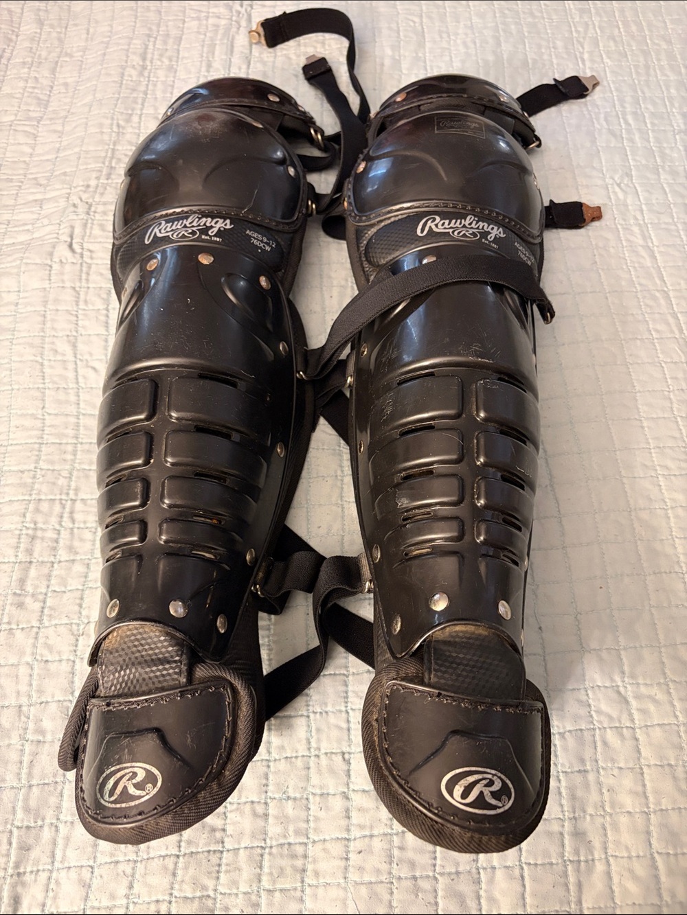 Rawlings Black Leg Guards - Protective Baseball Shin Guards